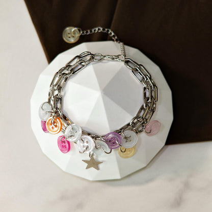 Pastel Button Charm Bracelet