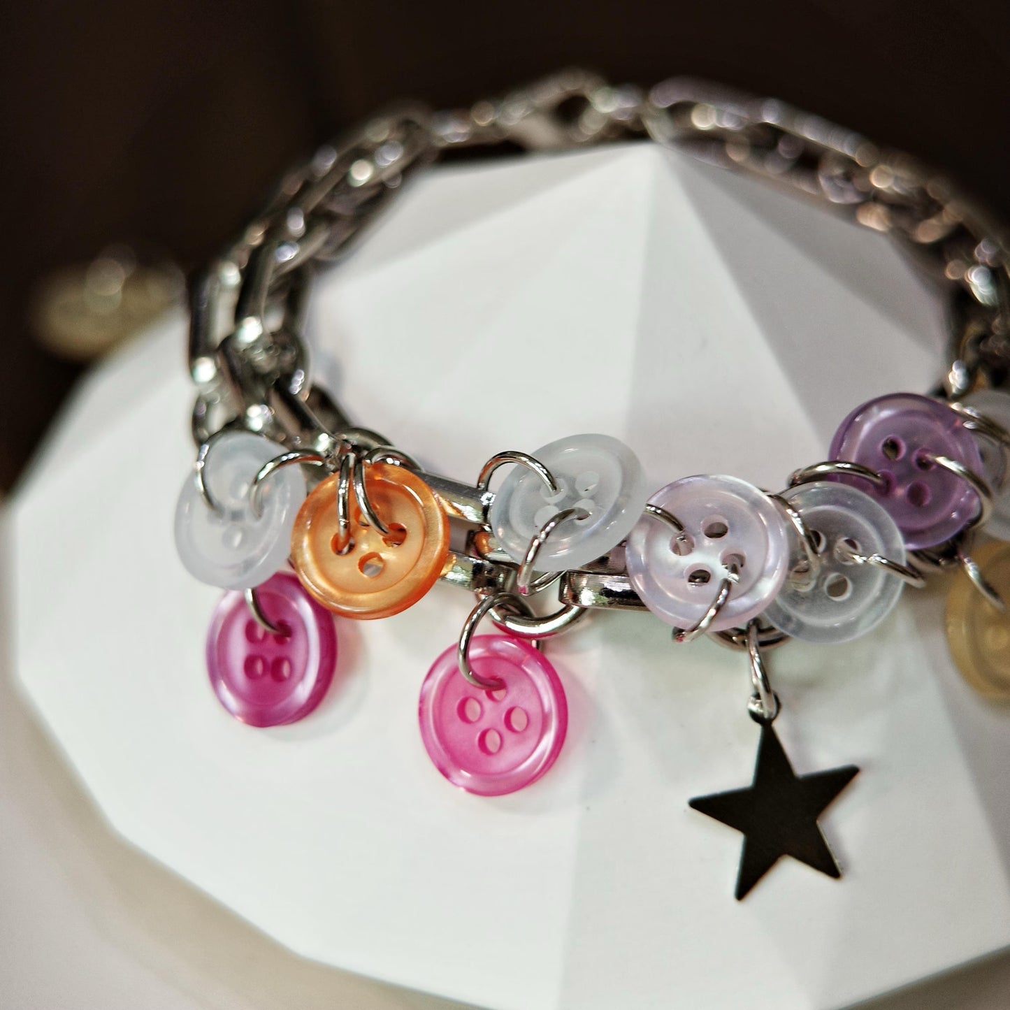 Pastel Button Charm Bracelet