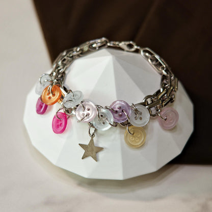 Pastel Button Charm Bracelet