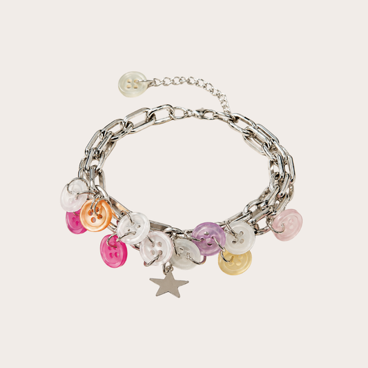Pastel Button Charm Bracelet