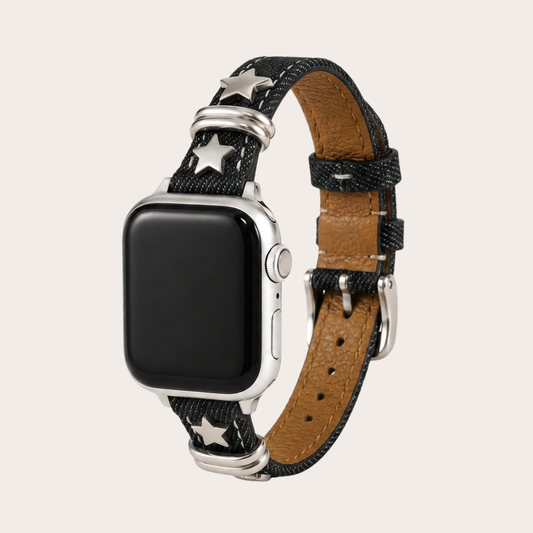 Punk Black Denim Apple Watch Band