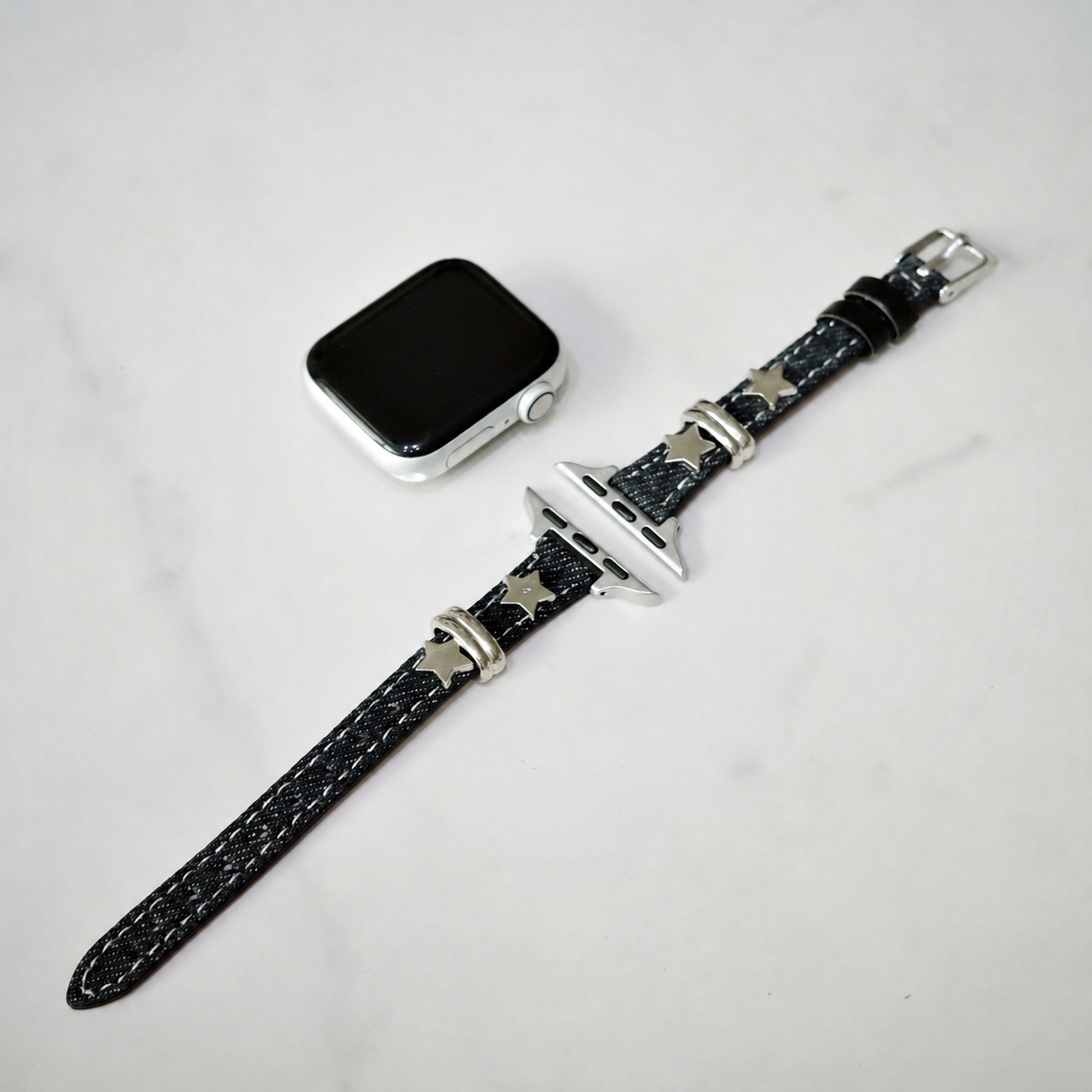 Punk Black Denim Apple Watch Band