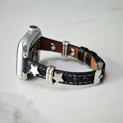 Punk Black Denim Apple Watch Band