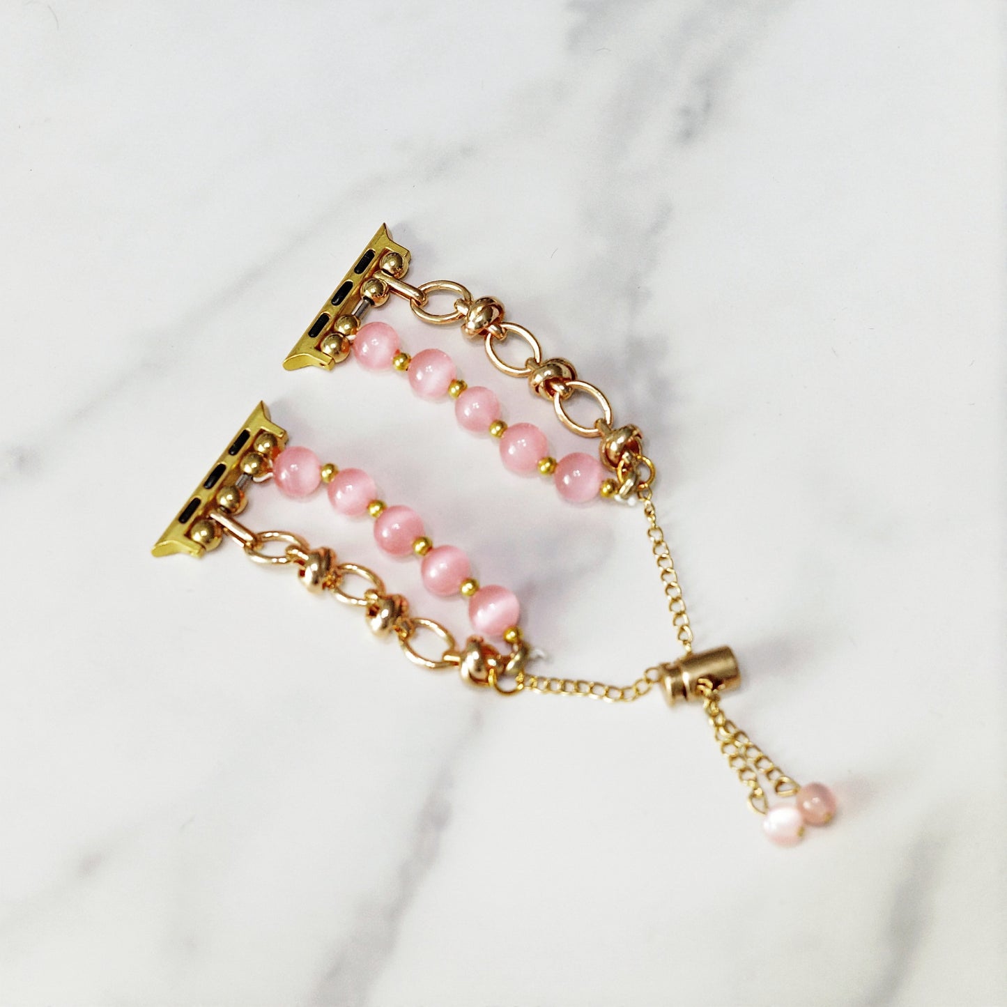 Rose Gold Beaded Apple Watch Band