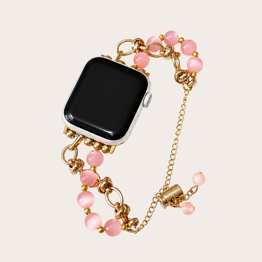 Rose Gold Beaded Apple Watch Band