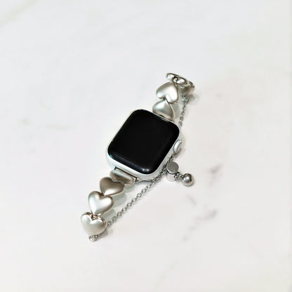 Silver Bubble Heart Apple Watch Band