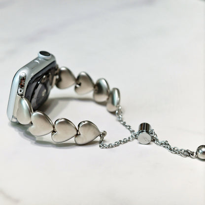 Silver Bubble Heart Apple Watch Band