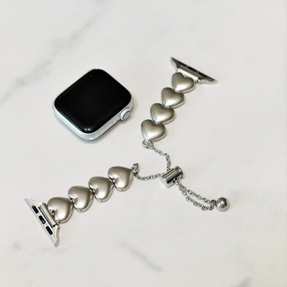Silver Bubble Heart Apple Watch Band