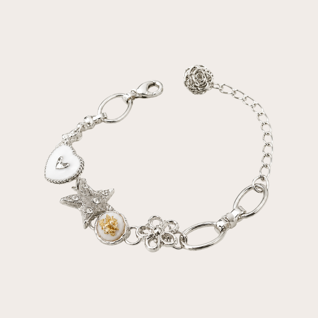 Silver Charm Link Bracelet