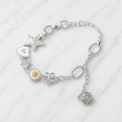 Silver Charm Link Bracelet