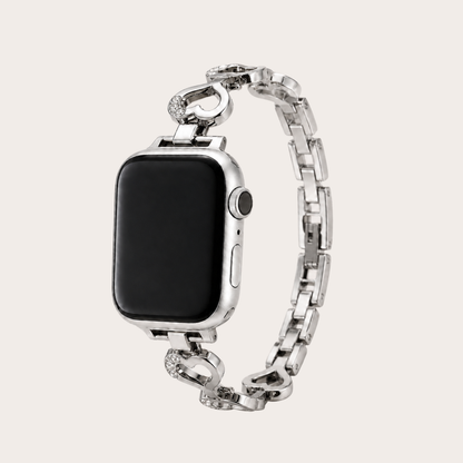 Silver Heart Link Apple Watch Band