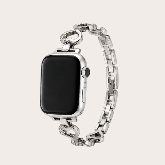 Silver Heart Link Apple Watch Band