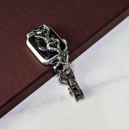 Silver Heart Link Apple Watch Band