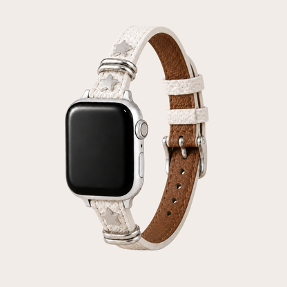 White Punk Leather Apple Watch Band