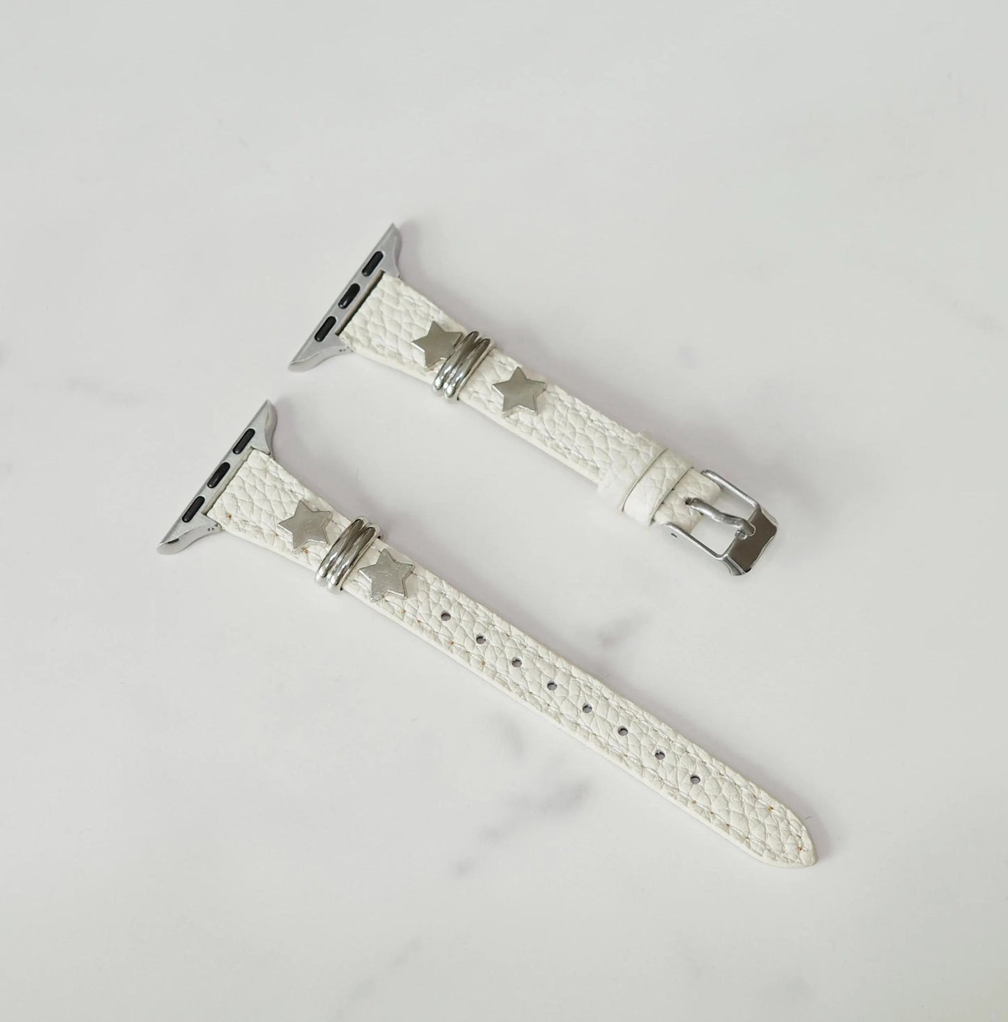 White Punk Leather Apple Watch Band