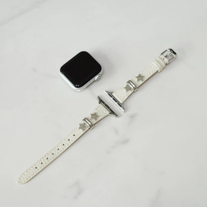 White Punk Leather Apple Watch Band