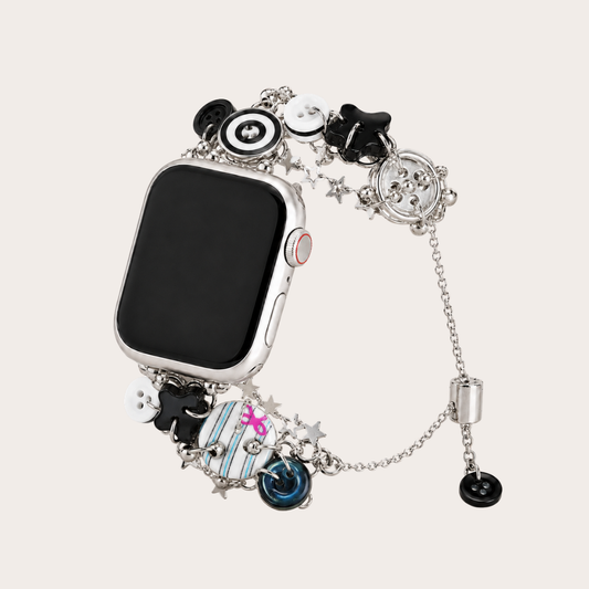 Y2K Monochrome Button Charm Apple Watch Band
