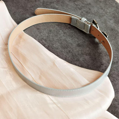 Silver Bow Leather Belt