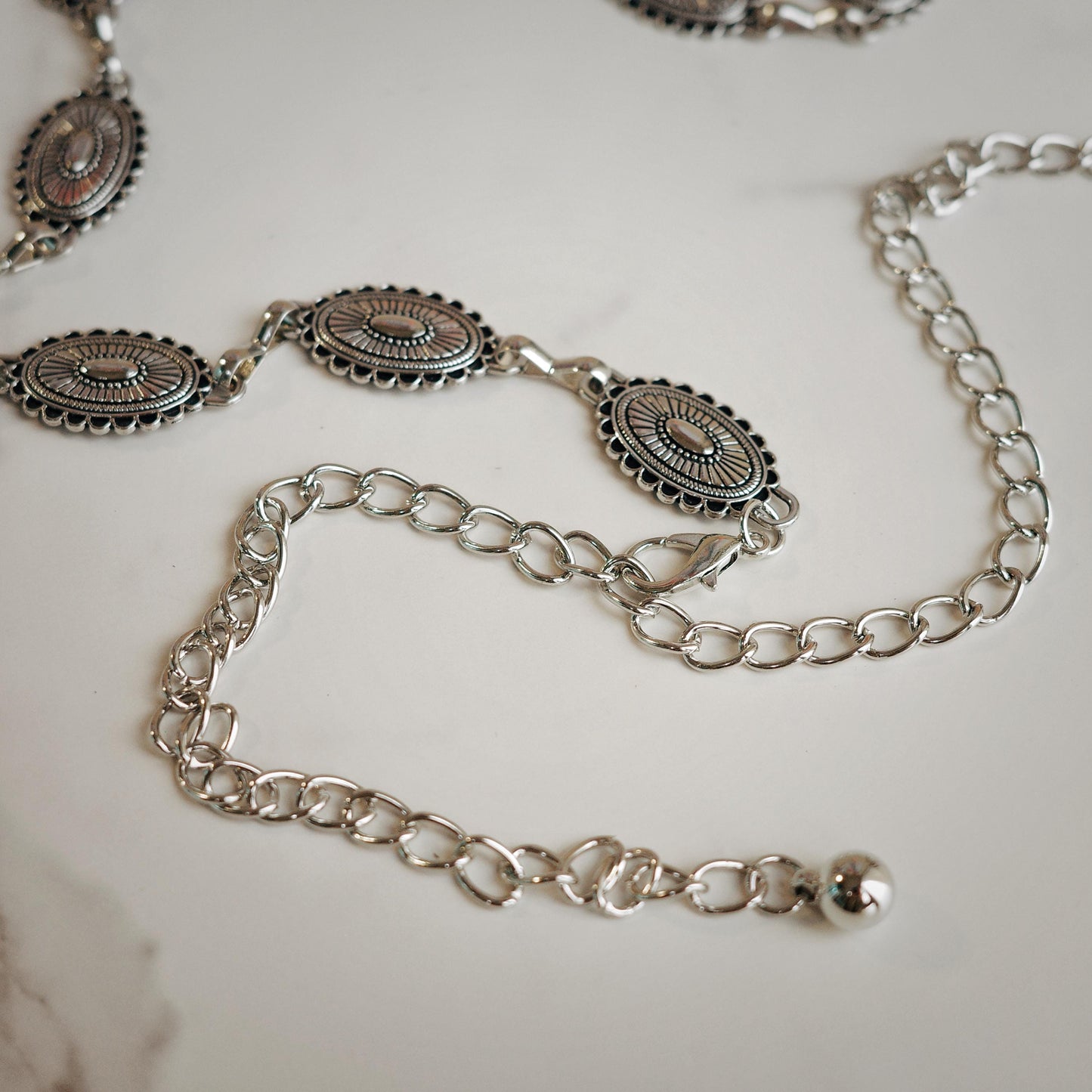 Silver Concho Waist Chain Belt