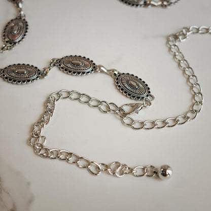 Silver Concho Waist Chain Belt