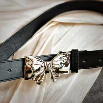 Black Bow Leather Belt