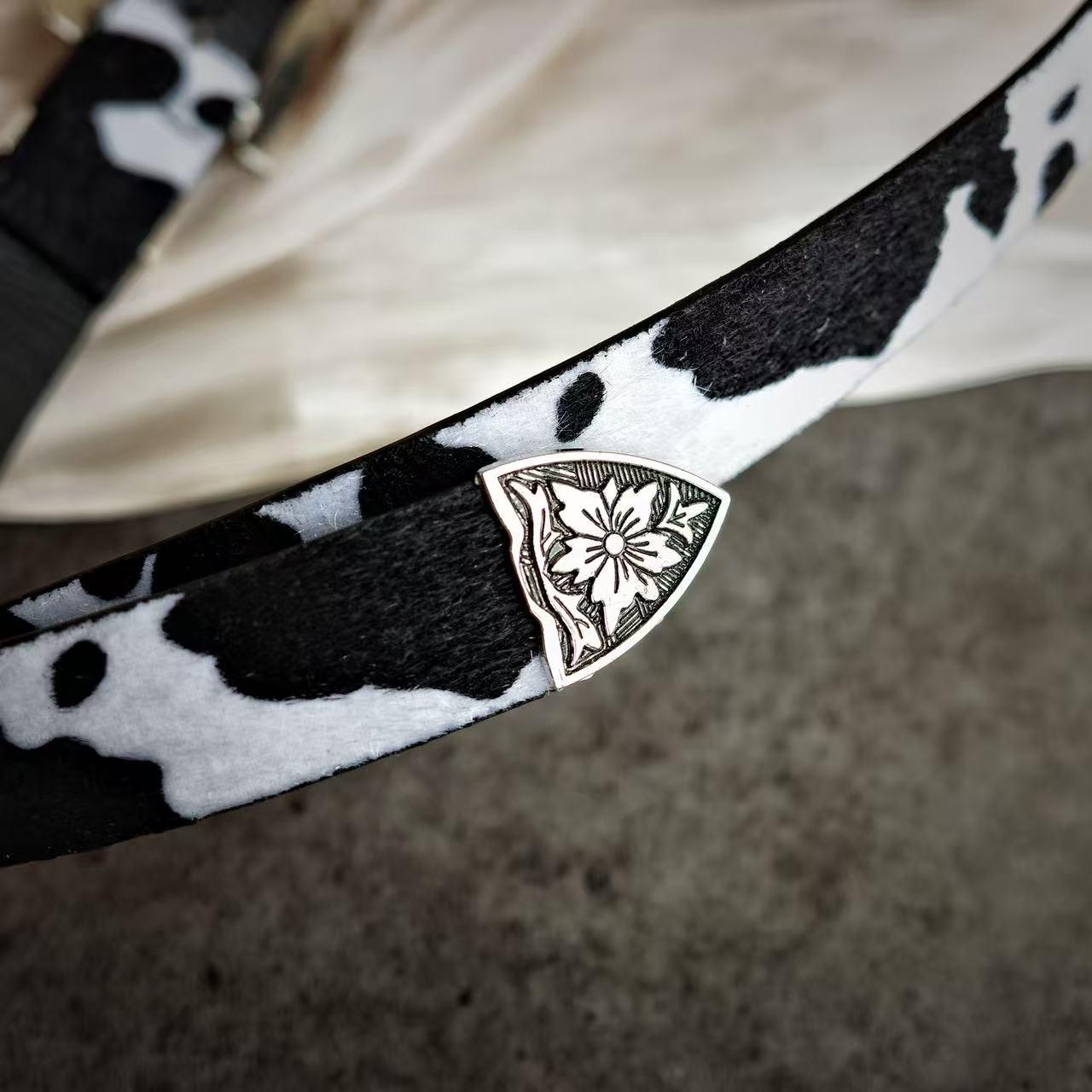 Y2K Cow Print Western Belt