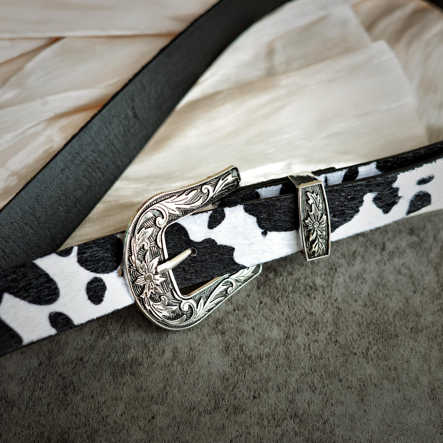 Y2K Cow Print Western Belt