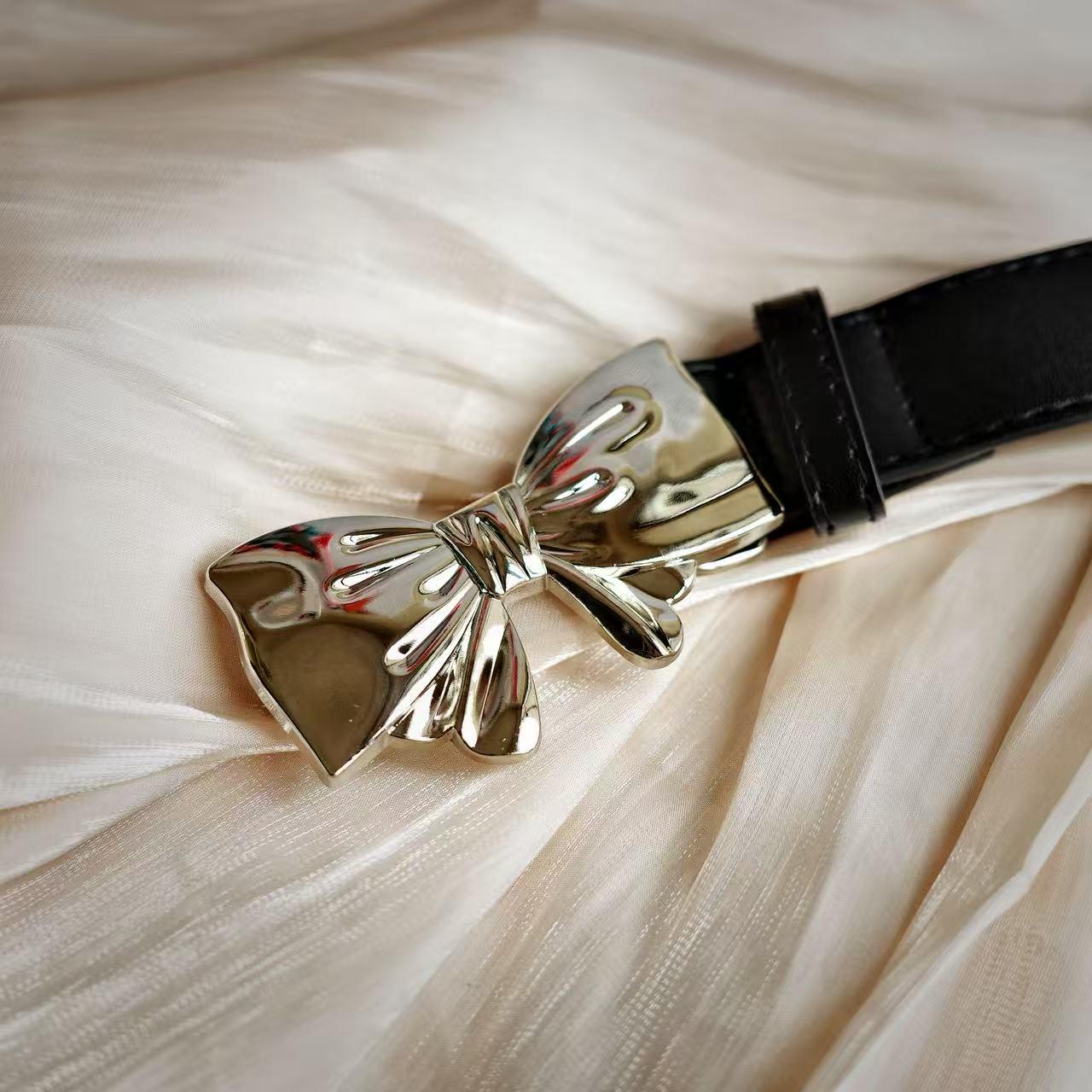 Black Bow Leather Belt