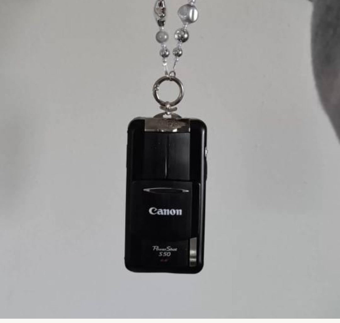 Silver Beaded Phone Chain